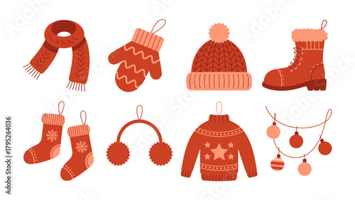 Quadro em tela Cozy Winter Essentials: An assortment of winter accessories, each radiating warmth and comfort, perfectly embodies the season's spirit