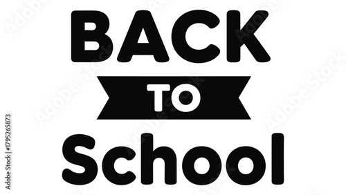 Back to school silhouette graphic isolated on white background, Vector