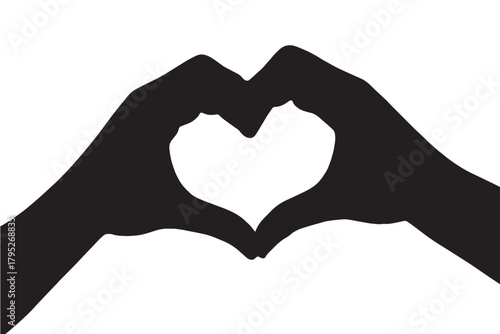 Express heartfelt appreciation and connection by forming a symbolic heart shape with your hands, conveying love and unity in a clean, versatile graphic.