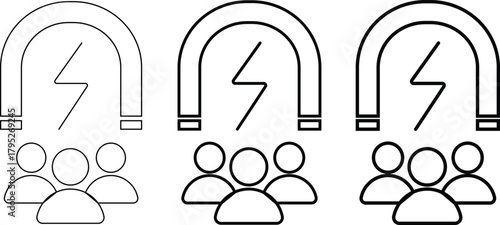 User engagement icon. Customer interaction symbols. Feedback and loyalty signs. Social Engagement Icons
