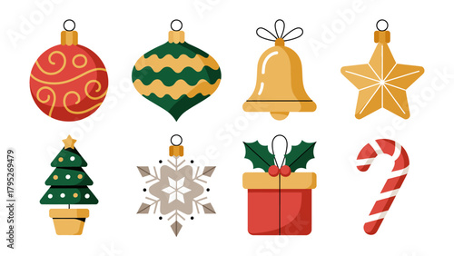 Christmas Ornament Collection: A delightful collection of festive ornaments, capturing the essence of the holiday season with colorful baubles and symbolic decorations.