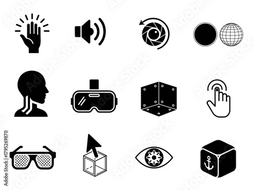 Spatial Computing AR/VR Interface Icon Set