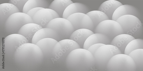 Gray balloons of a round geometric shape