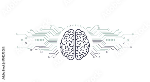 Brain Circuitry: A Conceptual Illustration of Human Intelligence and Neural Network Connections for Science, Technology, and Educational Materials