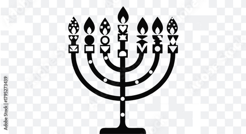 Illuminated menorah with flickering flames, a symbol of hope and celebration during Hanukkah