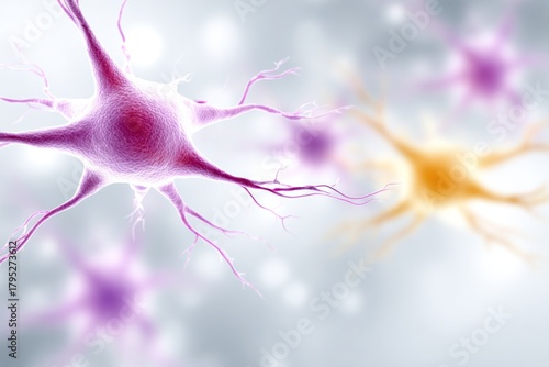 Neural Pathways: A vibrant image of interconnected neurons, showcasing the intricate network of the human brain. Perfect for science and medical-related uses.