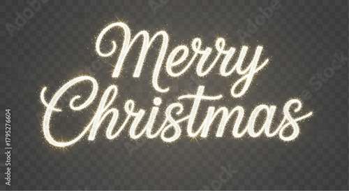 Festive holiday greeting in an elegant, glowing script against a transparent background, exuding warmth and cheer. vector illustration