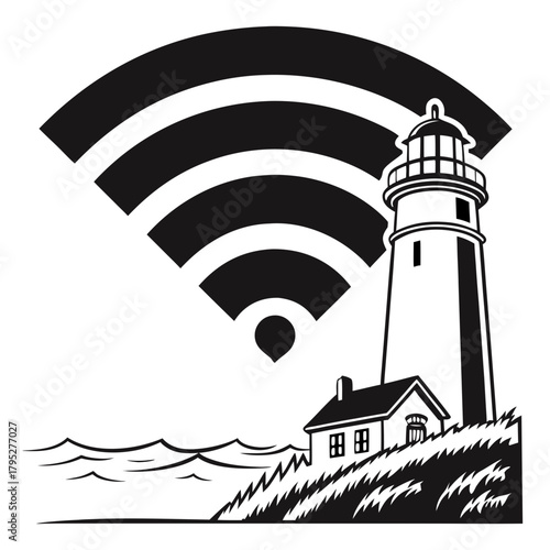 lighthouse on a white background