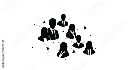 Diverse team of professionals collaborating in a connected network