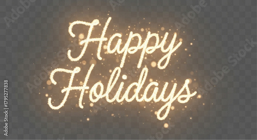 Shimmering Happy Holiday Text Celebration on a Dark Background vector illustration