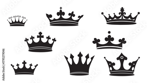 Elegant crown collection perfect for branding, logos, and royal designs, ideal for luxury themes, stylish invitations, and majestic event marketing materials