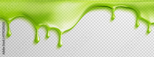Slime toxic drip background with green halloween splash and snot liquid 3D. Paint vector realistic with slime design and toxic drip elements for flow blob. Seamless splat aesthetic for halloween