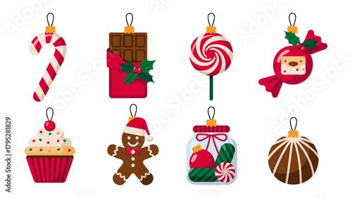 Festive Ornaments: A charming array of festive ornaments, each exuding the joyful spirit of the holidays with playful designs, evoking a sense of sweet anticipation and celebration.
