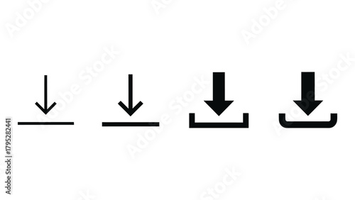 Download icon evolution silhouette isolated on white background, Vector