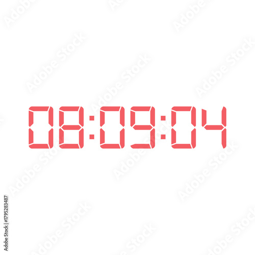 LED digital clock number for counter or calculator mockup design