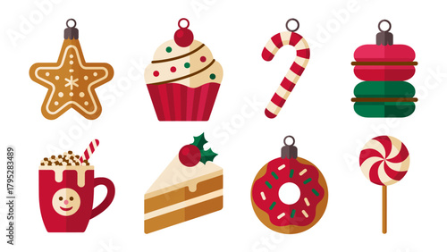 Festive Ornament Delight: Adorable holiday ornaments, featuring iconic seasonal treats and shapes, ready to bring cheer and charm to any Christmas celebration.