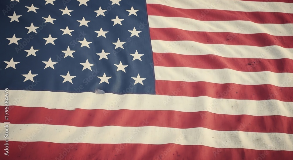 Fototapeta premium American flag waving in breeze
