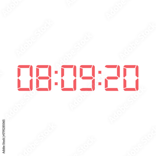 LED digital clock number for counter or calculator mockup design