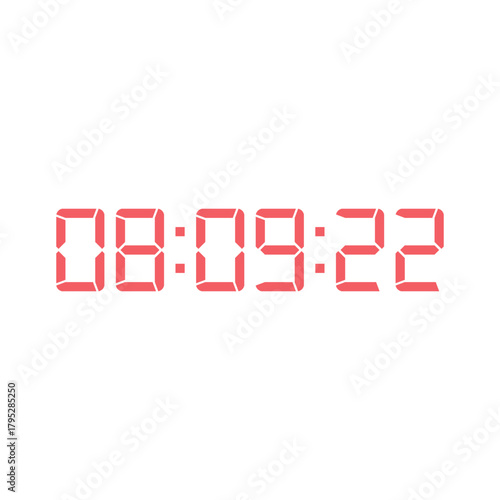 LED digital clock number for counter or calculator mockup design