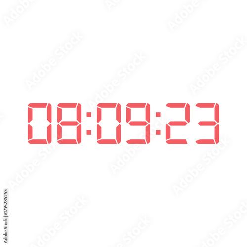 LED digital clock number for counter or calculator mockup design