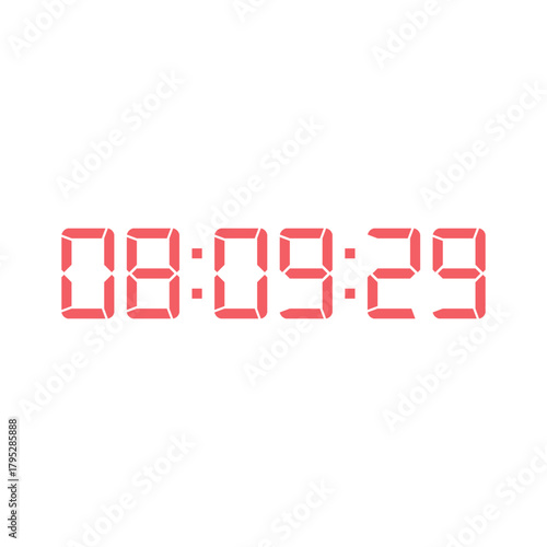 LED digital clock number for counter or calculator mockup design