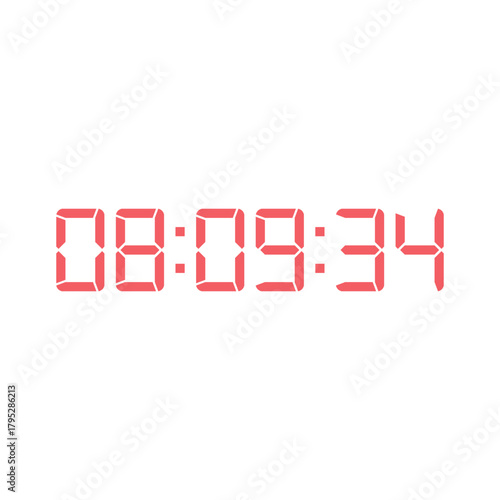 LED digital clock number for counter or calculator mockup design