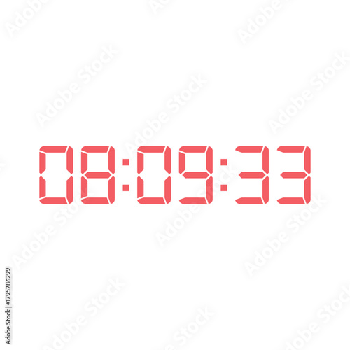 LED digital clock number for counter or calculator mockup design