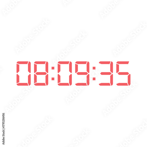 LED digital clock number for counter or calculator mockup design