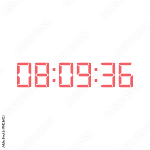 LED digital clock number for counter or calculator mockup design