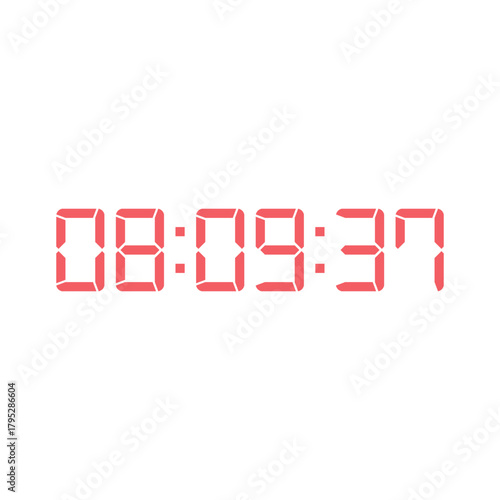 LED digital clock number for counter or calculator mockup design