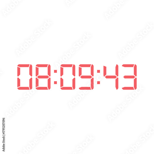 LED digital clock number for counter or calculator mockup design