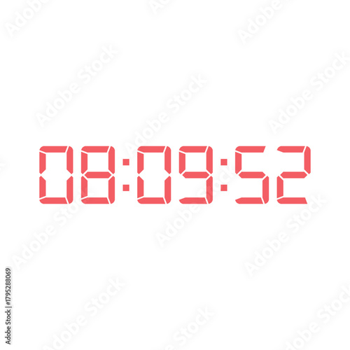 LED digital clock number for counter or calculator mockup design