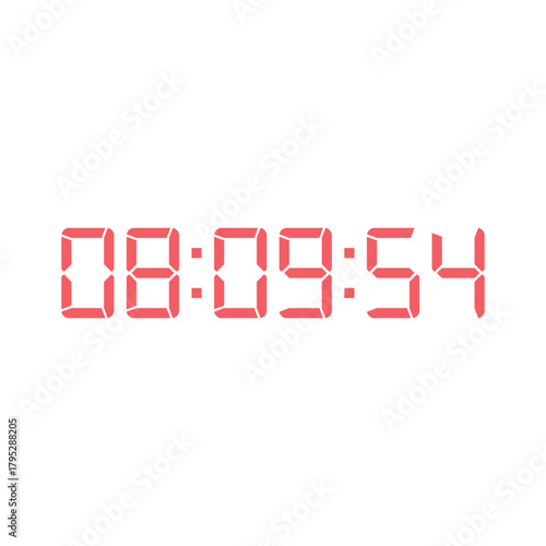 LED digital clock number for counter or calculator mockup design