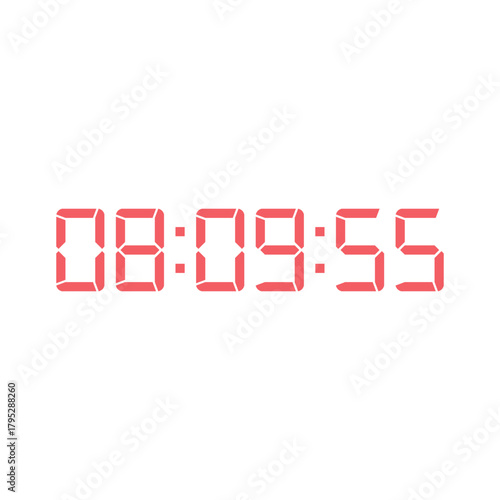 LED digital clock number for counter or calculator mockup design