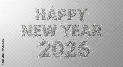 A modern and elegant greeting of Happy New Year 2026, a sophisticated message suitable for various platforms and themes. vector illustration