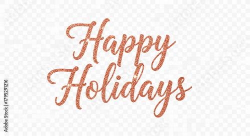 A festive and elegant Happy Holidays script, rendered in a shimmering gold, wishes viewers season's greetings with warmth and style. vector illustration