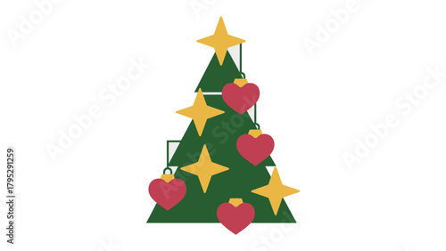 Festive Season Delight: A whimsical Christmas tree, adorned with cheerful ornaments, sparkles with holiday spirit, perfect for spreading joy and festivity. 