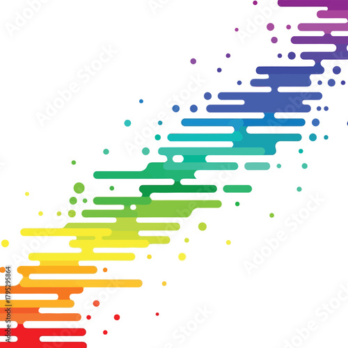 Rainbow Cascade Vibrant, Pixelated Stream for Modern Designs & Joyful Projects (Ideal for Tech, Celebrations & Creative Backdrops)