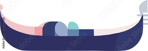 Experience Venice with a stylized gondola illustration, evoking romance and Italian culture, perfect for travel posters and destination marketing designs