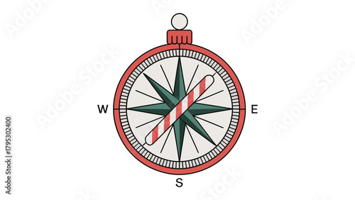 Navigational Compass: A classic navigational compass against a simple background, ready for exploration and guidance.