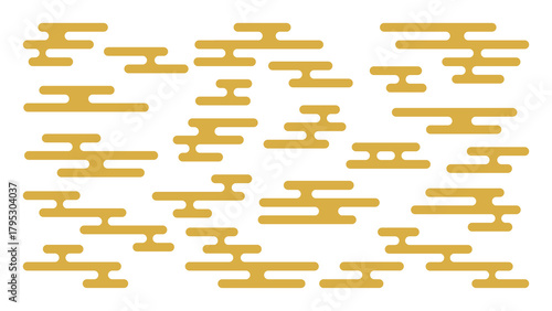 エ霞の和柄背景（金）