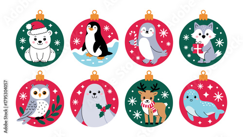 Festive Fauna Ornaments: A charming array of Christmas ornaments, each adorned with a delightful animal character. Designed to add joy and festive charm to any holiday setting.