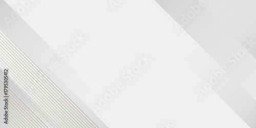 Luxury White and Gold Background with Golden Lines and Paper Cut Style. Premium Gray and Gold Background for Award, Nomination, Ceremony, Formal Invitation or Certificate Design