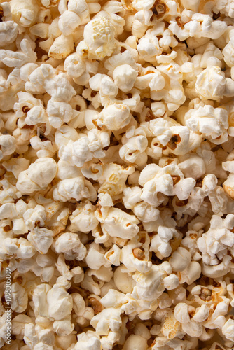 Popcorn Close-Up Macro Texture Background for Food and Snack Concepts