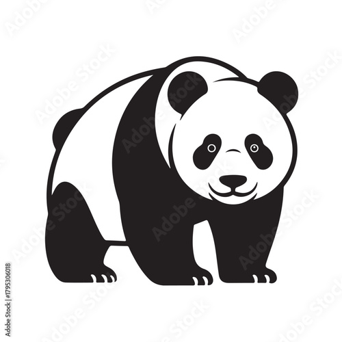 Cute panda bear isolated on white background adorable animal with black and white fur symbol of wildlife and conservation