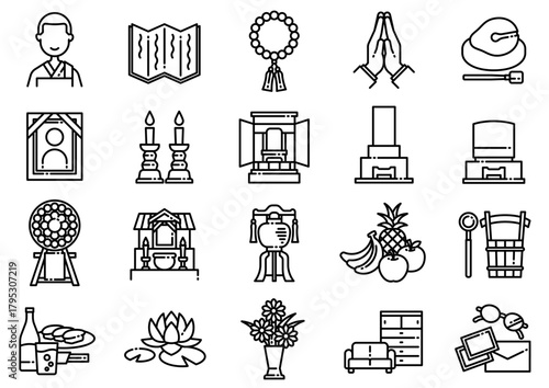 お葬式アイコン04　Funeral Icons