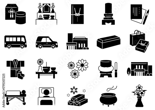 お葬式アイコン02　Funeral Icons