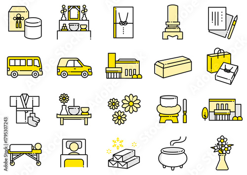 お葬式アイコン03　Funeral Icons