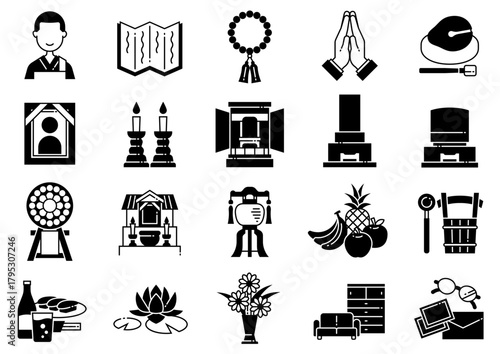 お葬式アイコン05　Funeral Icons