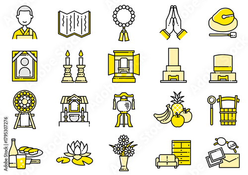 お葬式アイコン06　Funeral Icons